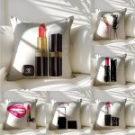 Outdoor and indoor Throw Pillow Cases Lipstick series design Decorative Cushion Covers 18 x 18 in Home Decor Square for Couch Sofa Patio Bed Living Room,Modern style pillowcase