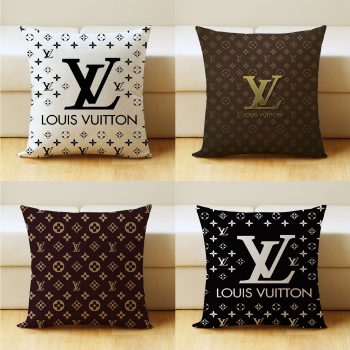 Famous brand logo Decorative Throw Pillow Covers，Linen Outdoor Cushion Covers for Couch Sofa Bed Home Decor，Square Crushion Pillowcas 18 x 18 Inch